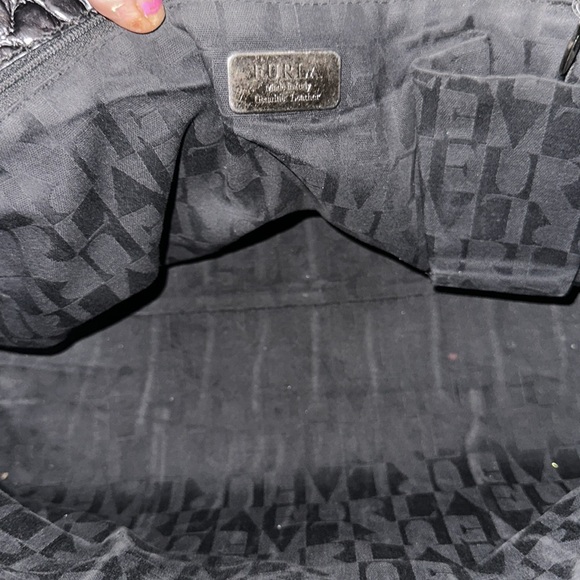 Furla black crocodile leather authentic tote bag very nice big size no call out - Picture 8 of 13